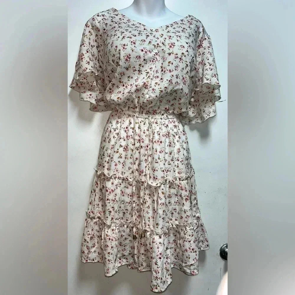 Hint of Blush Roses and Ruffles Dress Size 1X